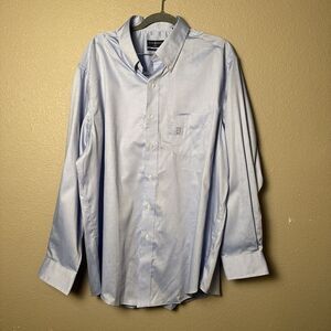 Club Room Men's BIG Fit Traveler Dress Shirt Light Blue 17.5 34 35